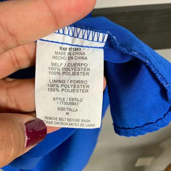 LOVE REIGN royal blue strap dress ruched bodice - Picture 12 of 13